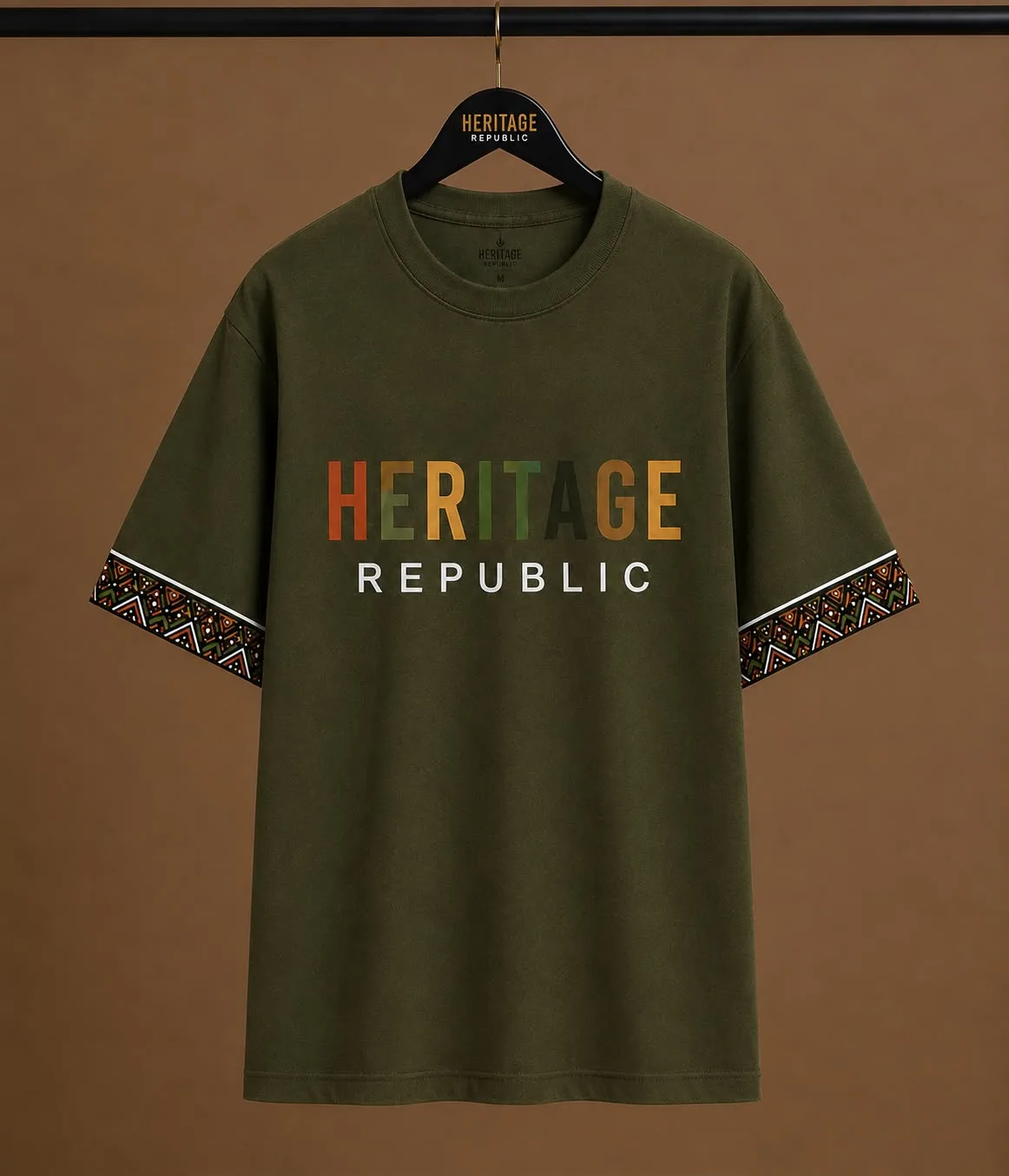 Heritage Signature Oversized Tee – Olive (Unisex)