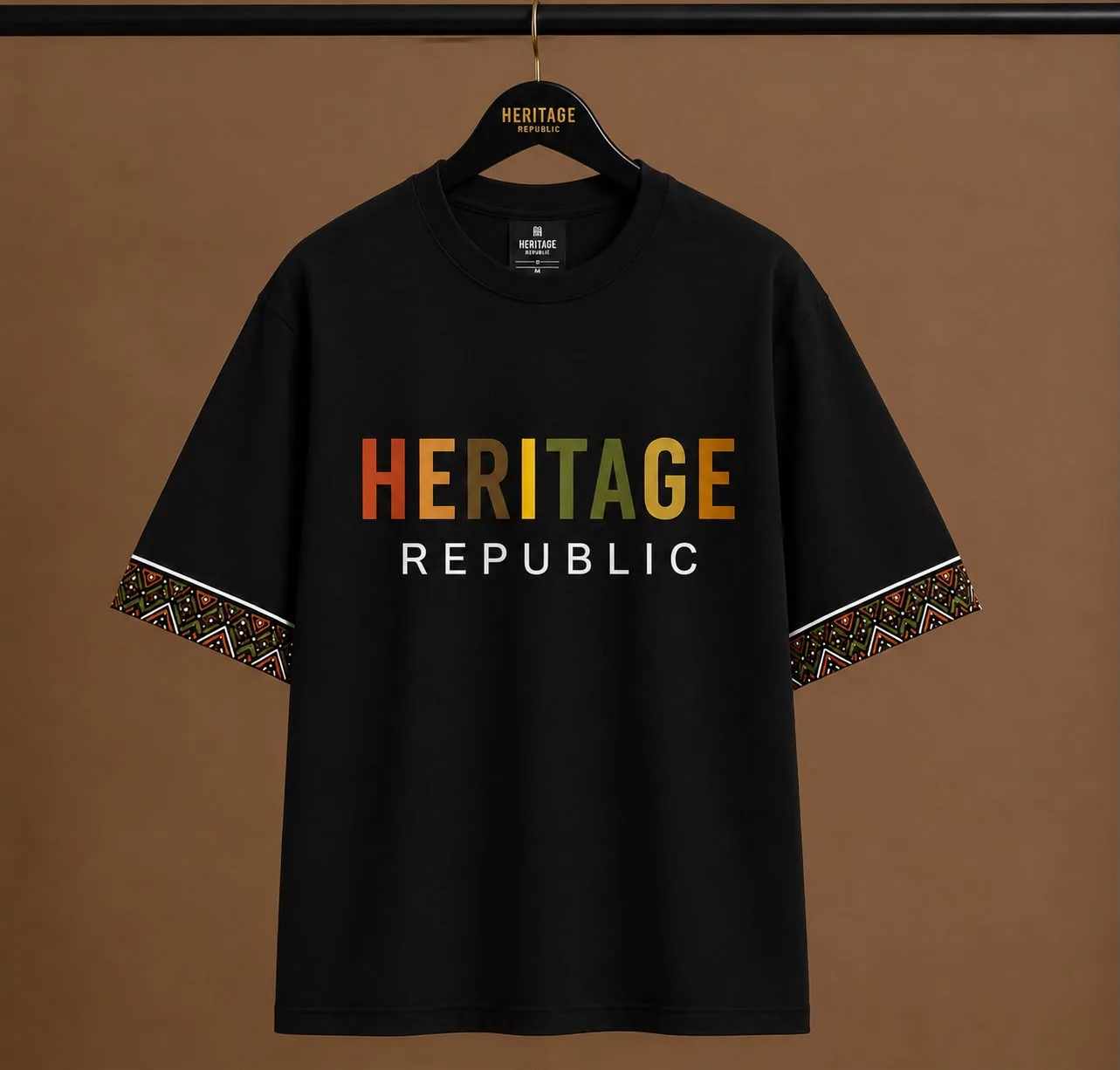 Heritage Signature Oversized Tee – Black (Unisex)