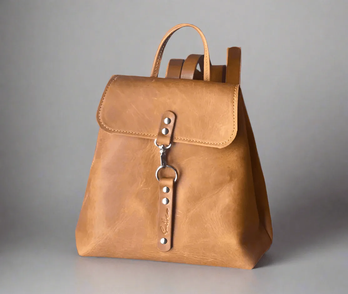 Stride leather backpack - Diesel toffee