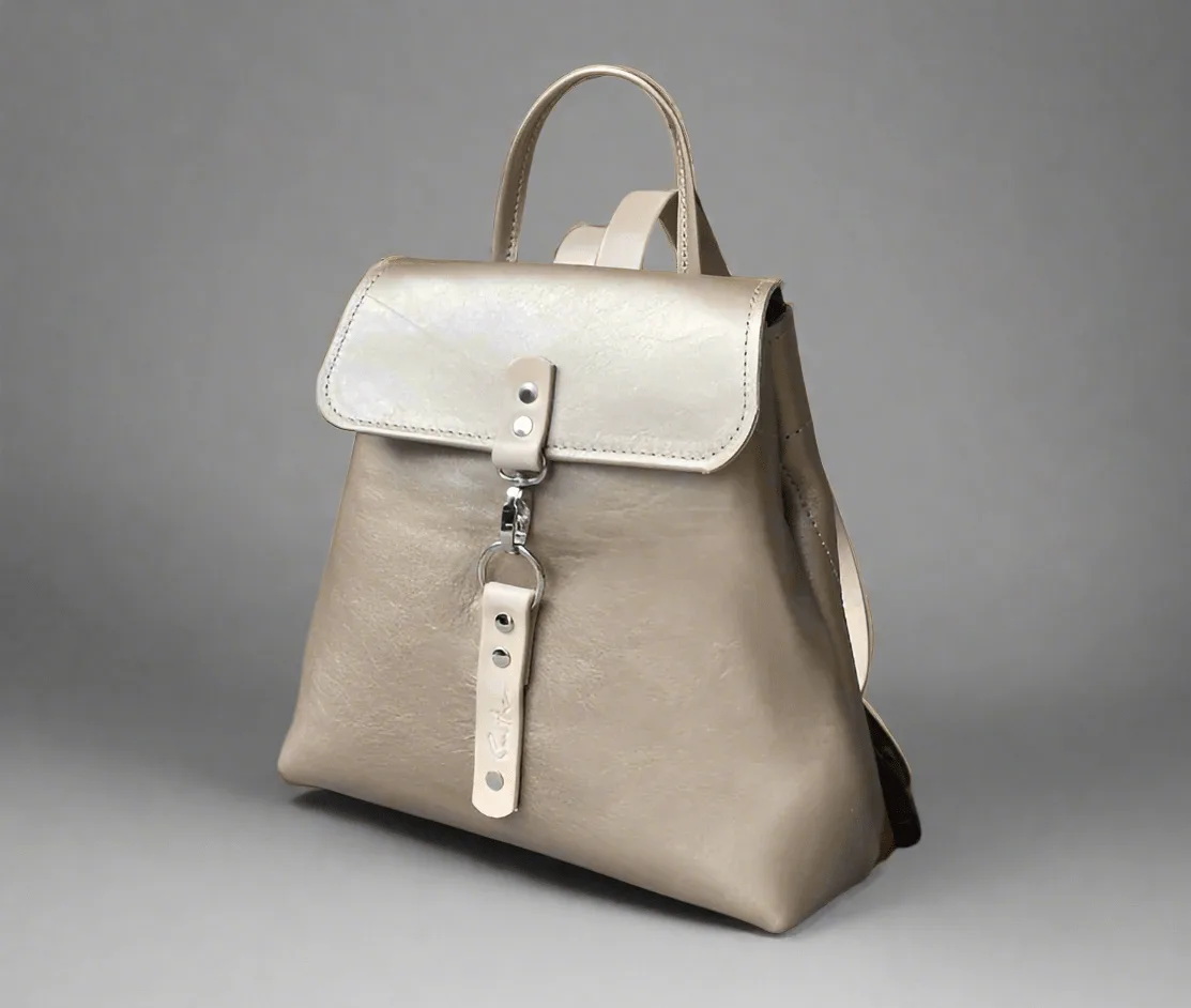 Stride leather backpack - Gold