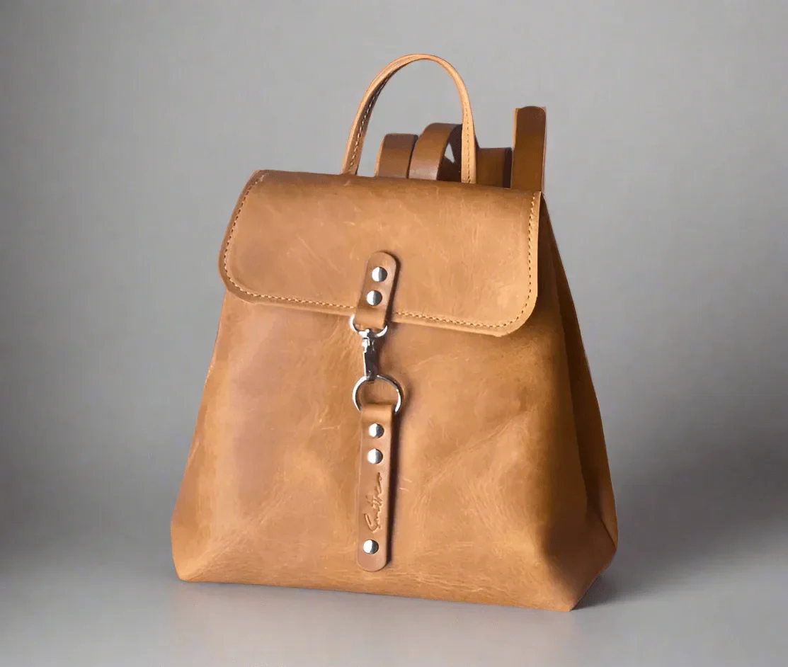 Stride leather backpack - Diesel toffee
